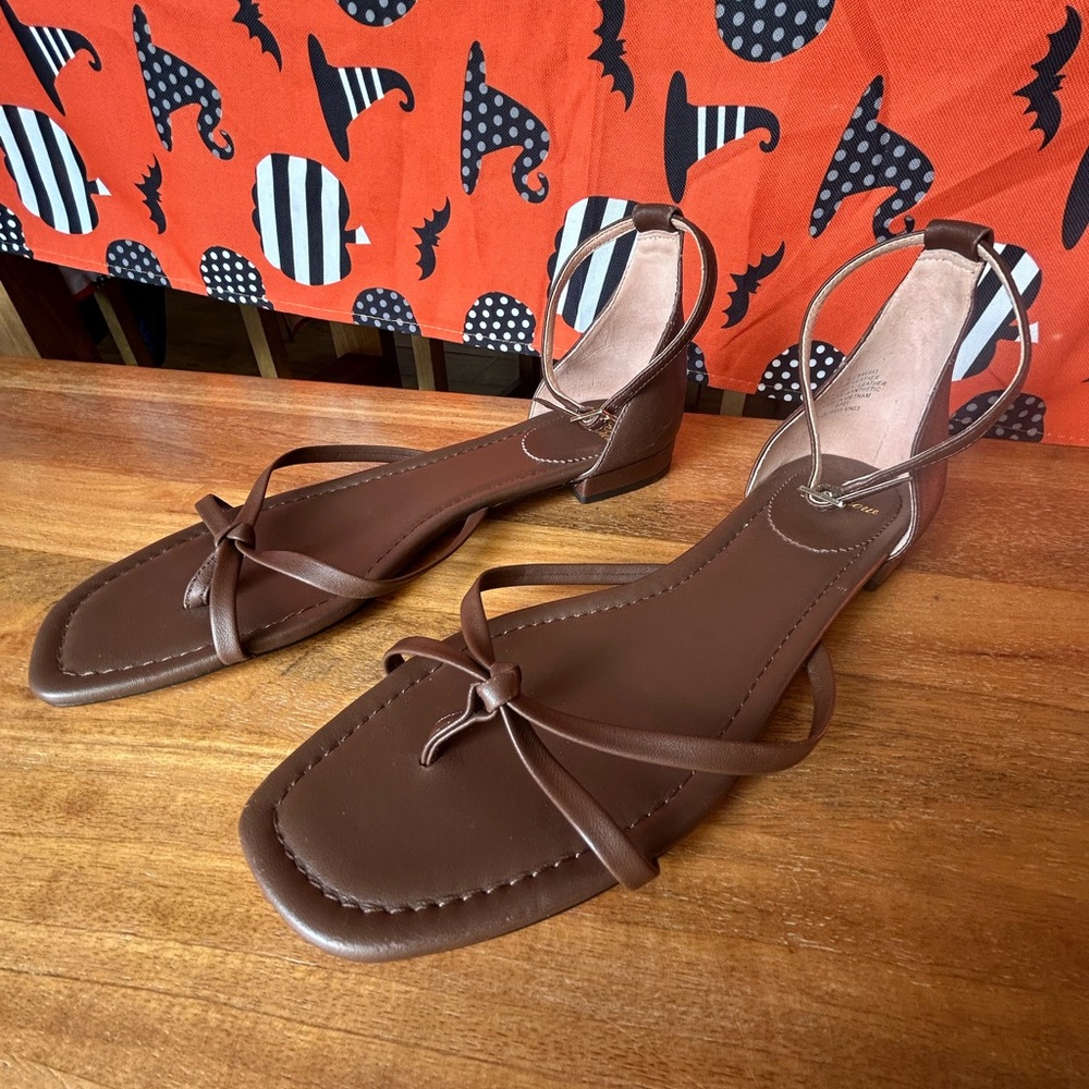 J. Crew Brown Leather Sandals size 10